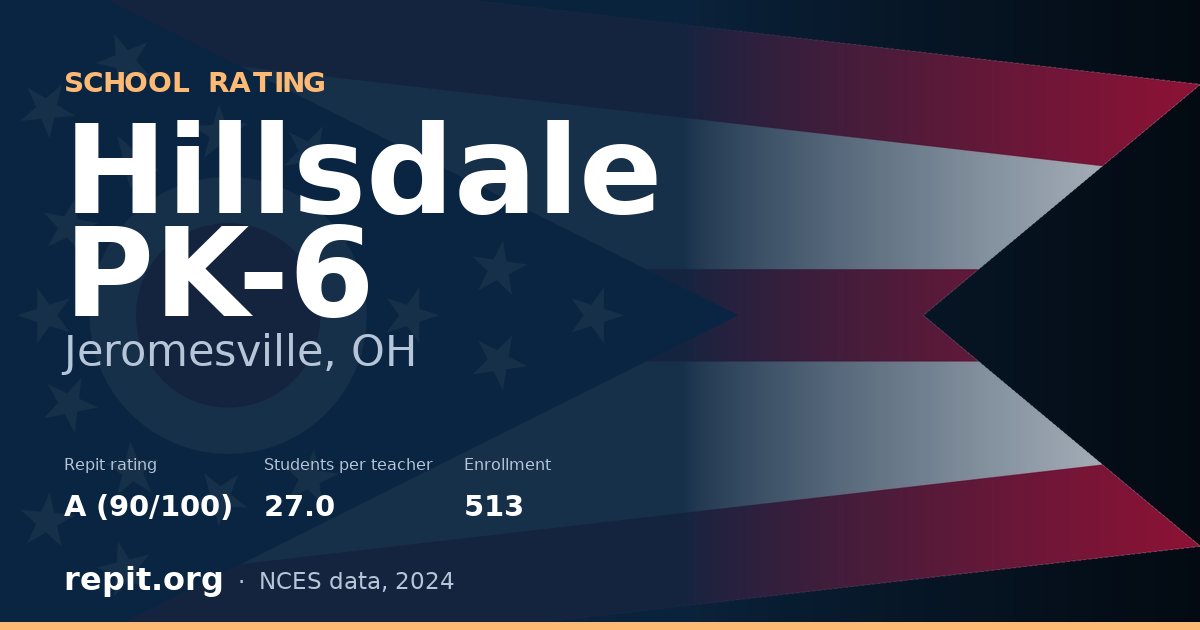 Hillsdale PK-6, Jeromesville, OH — Repit school rating A (90/100)