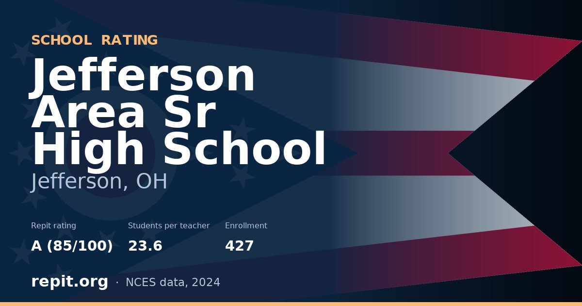 Jefferson Area Sr High School, Jefferson, OH — Repit school rating A (85/100)