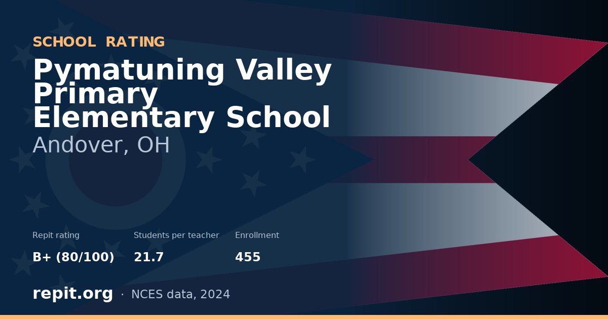 Pymatuning Valley Primary Elementary School, Andover, OH — Repit school rating B+ (80/100)