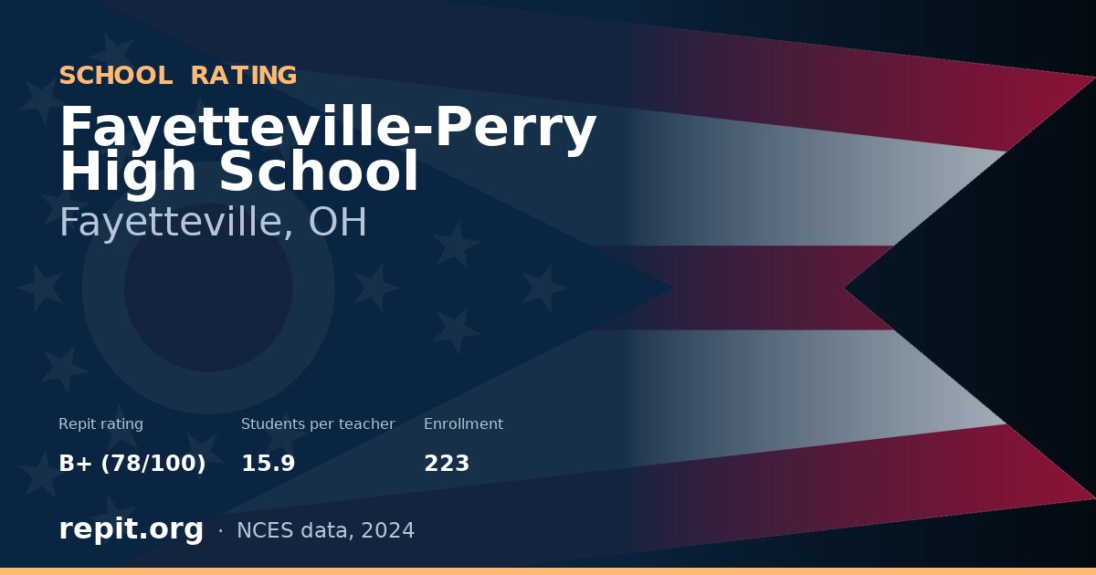 Fayetteville-Perry High School, Fayetteville, OH — Repit school rating B+ (78/100)