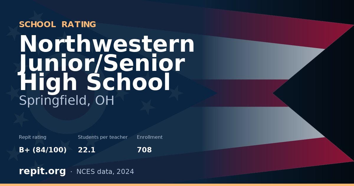 Northwestern Junior/Senior High School, Springfield, OH — Repit school rating B+ (84/100)
