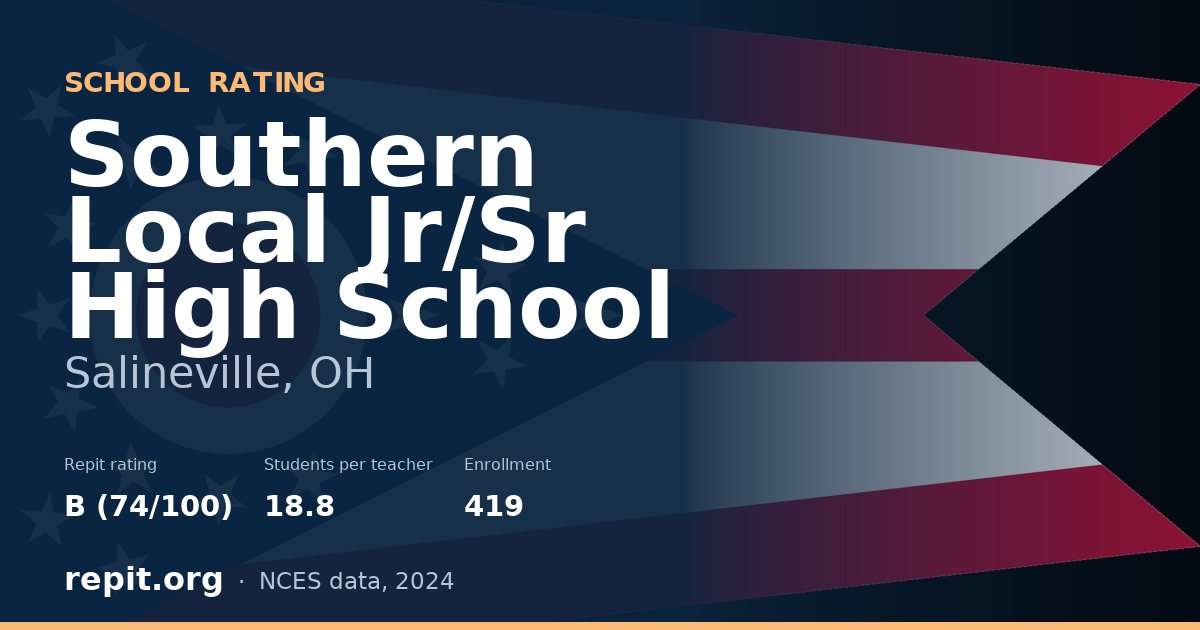 Southern Local Jr/Sr High School, Salineville, OH — Repit school rating B (74/100)