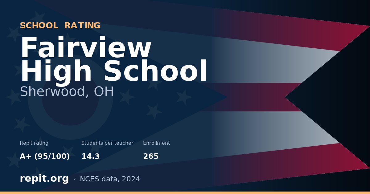 Fairview High School, Sherwood, OH — Repit school rating A+ (95/100)