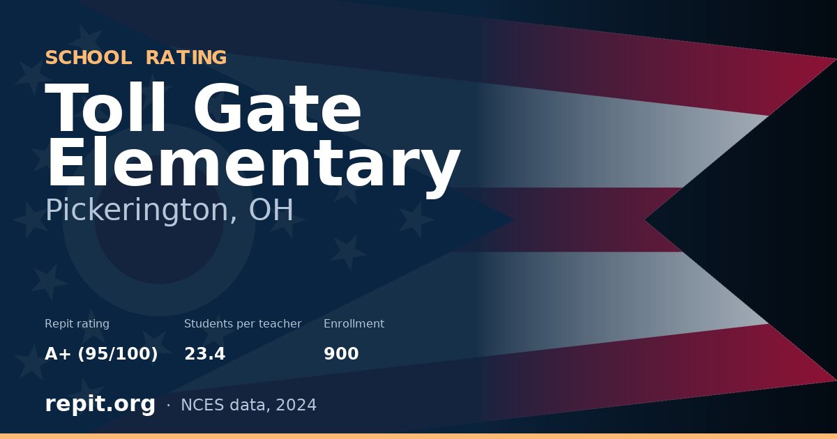 Toll Gate Elementary, Pickerington, OH — Repit school rating A+ (95/100)