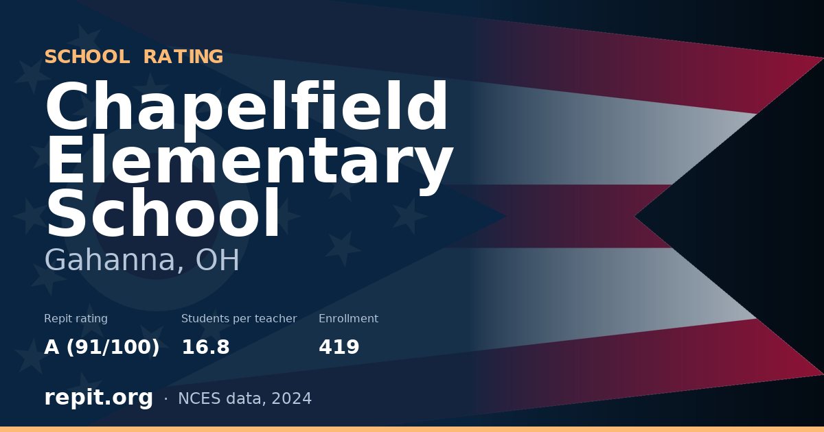 Chapelfield Elementary School, Gahanna, OH — Repit school rating A (91/100)