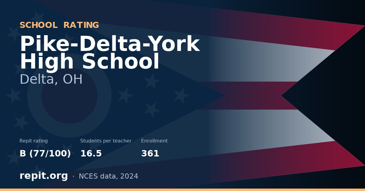 Pike-Delta-York High School, Delta, OH — Repit school rating B (77/100)