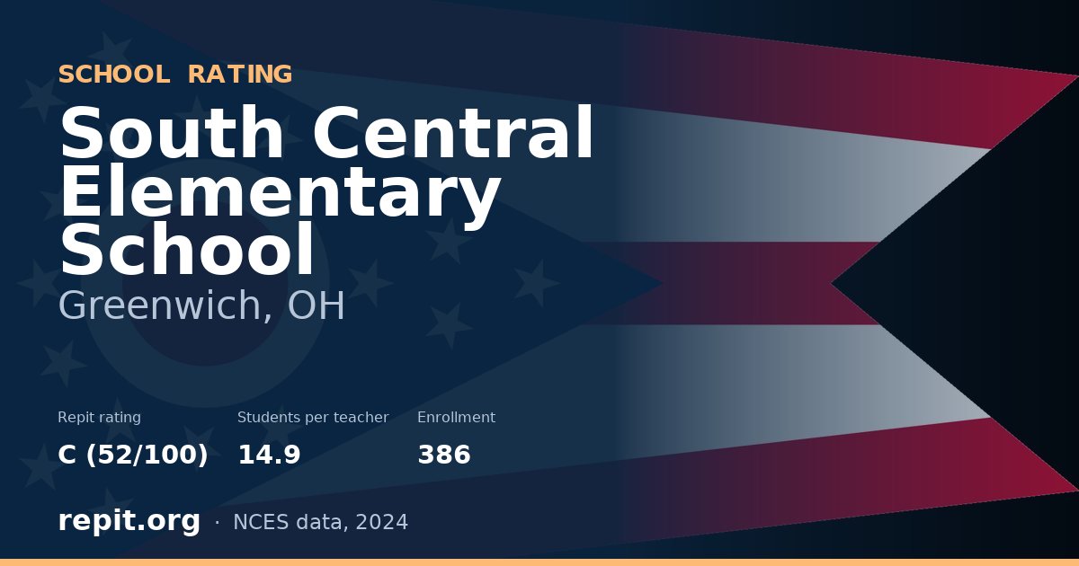 South Central Elementary School, Greenwich, OH — Repit school rating C (52/100)
