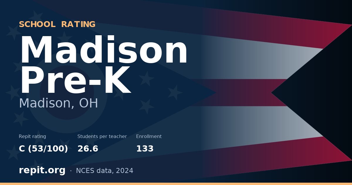 Madison Pre-K, Madison, OH — Repit school rating C (53/100)