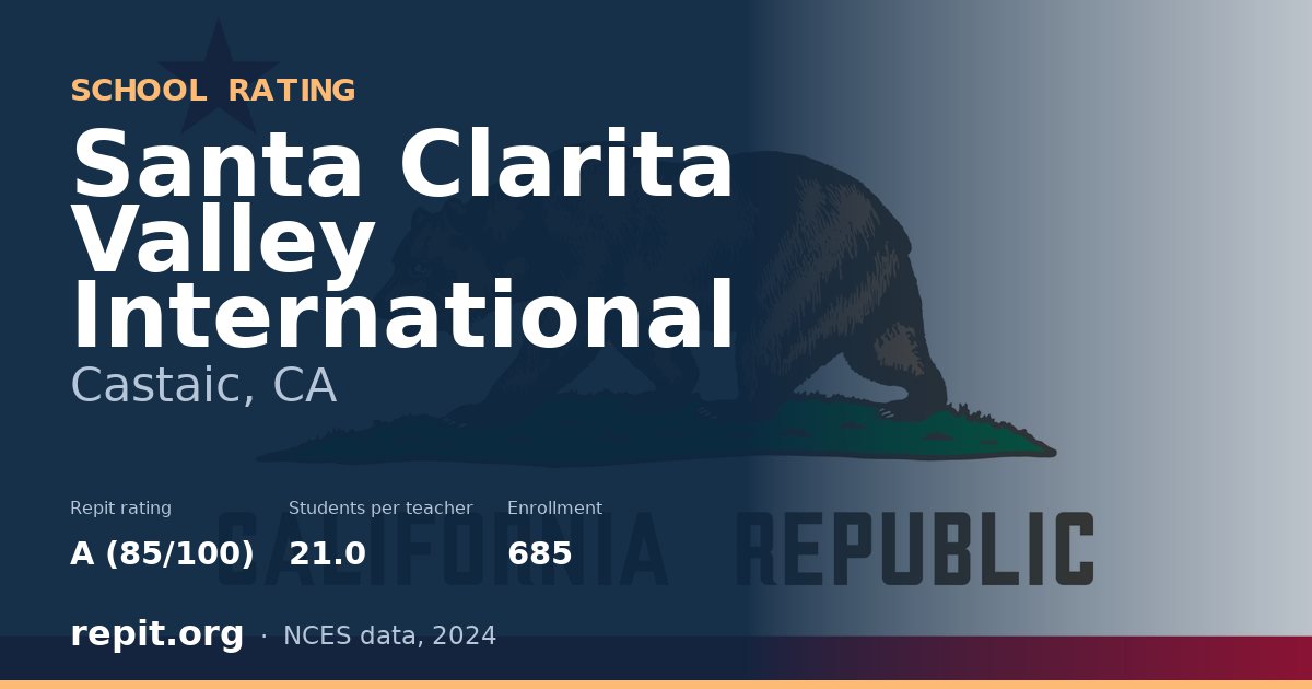 Santa Clarita Valley International, Castaic, CA — Repit school rating A (85/100)