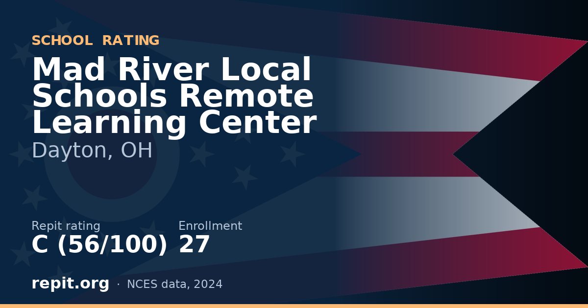 Mad River Local Schools Remote Learning Center, Dayton, OH — Repit school rating C (56/100)