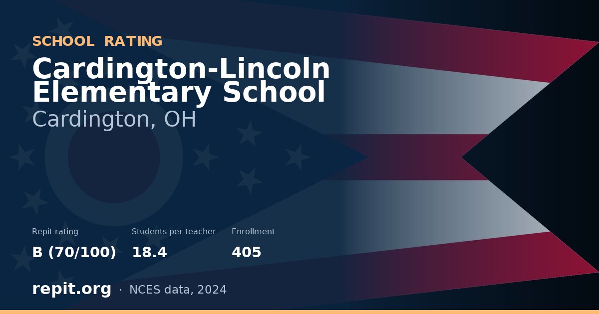 Cardington-Lincoln Elementary School, Cardington, OH — Repit school rating B (70/100)