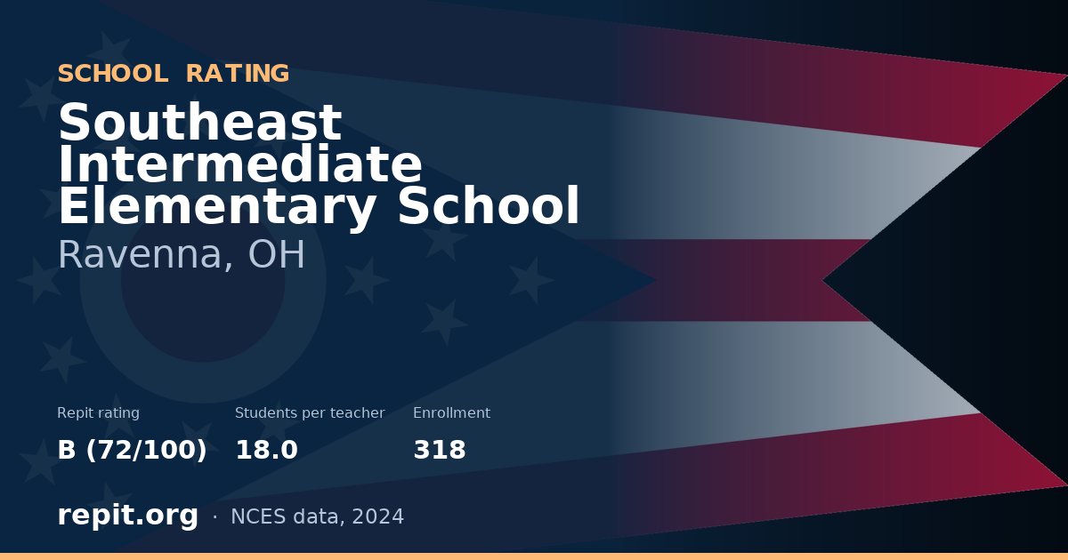 Southeast Intermediate Elementary School, Ravenna, OH — Repit school rating B (72/100)