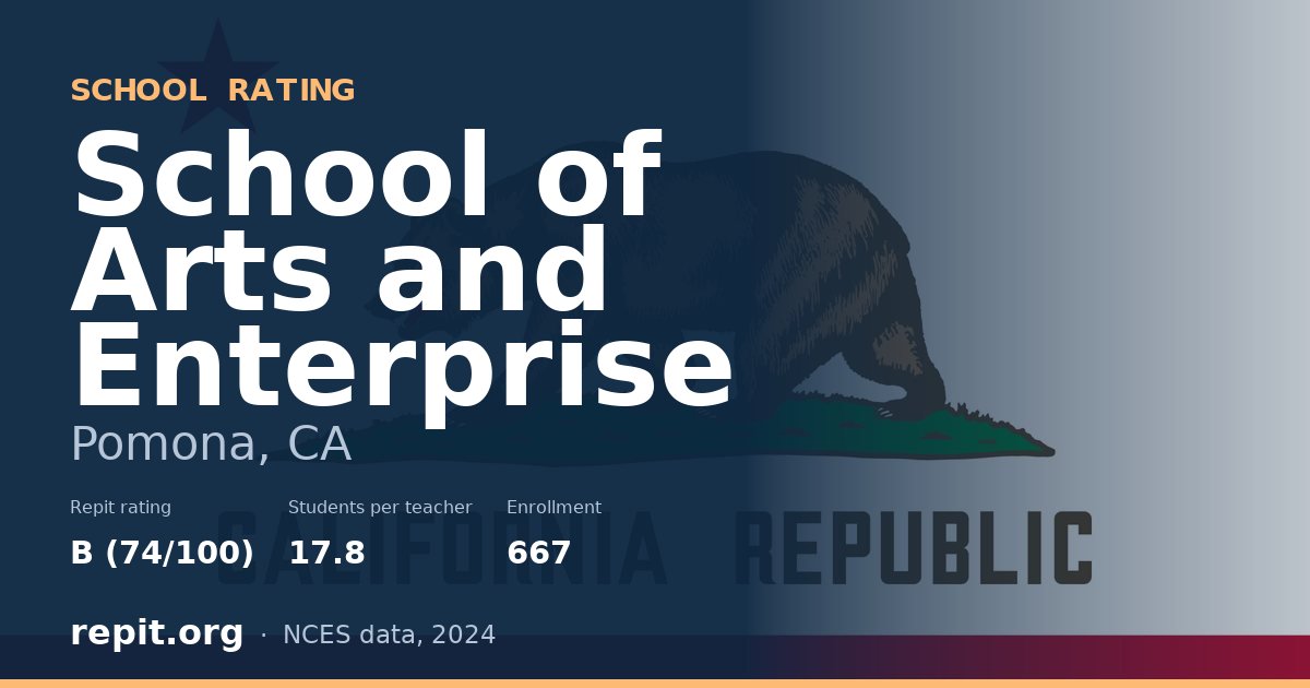 School of Arts and Enterprise, Pomona, CA — Repit school rating B (74/100)