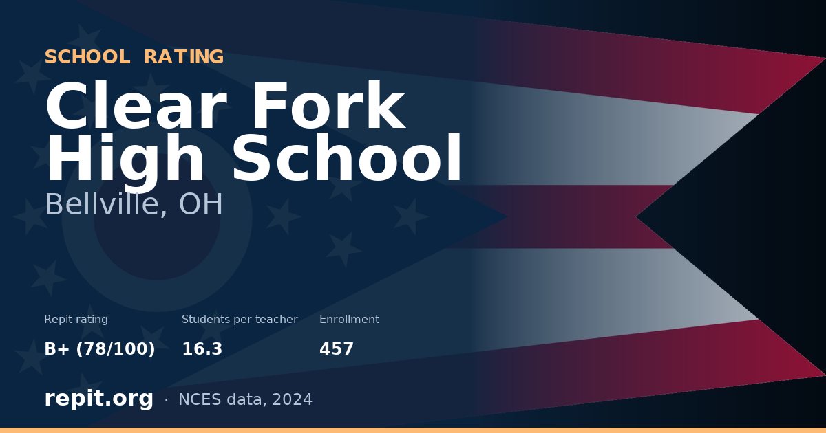 Clear Fork High School, Bellville, OH — Repit school rating B+ (78/100)