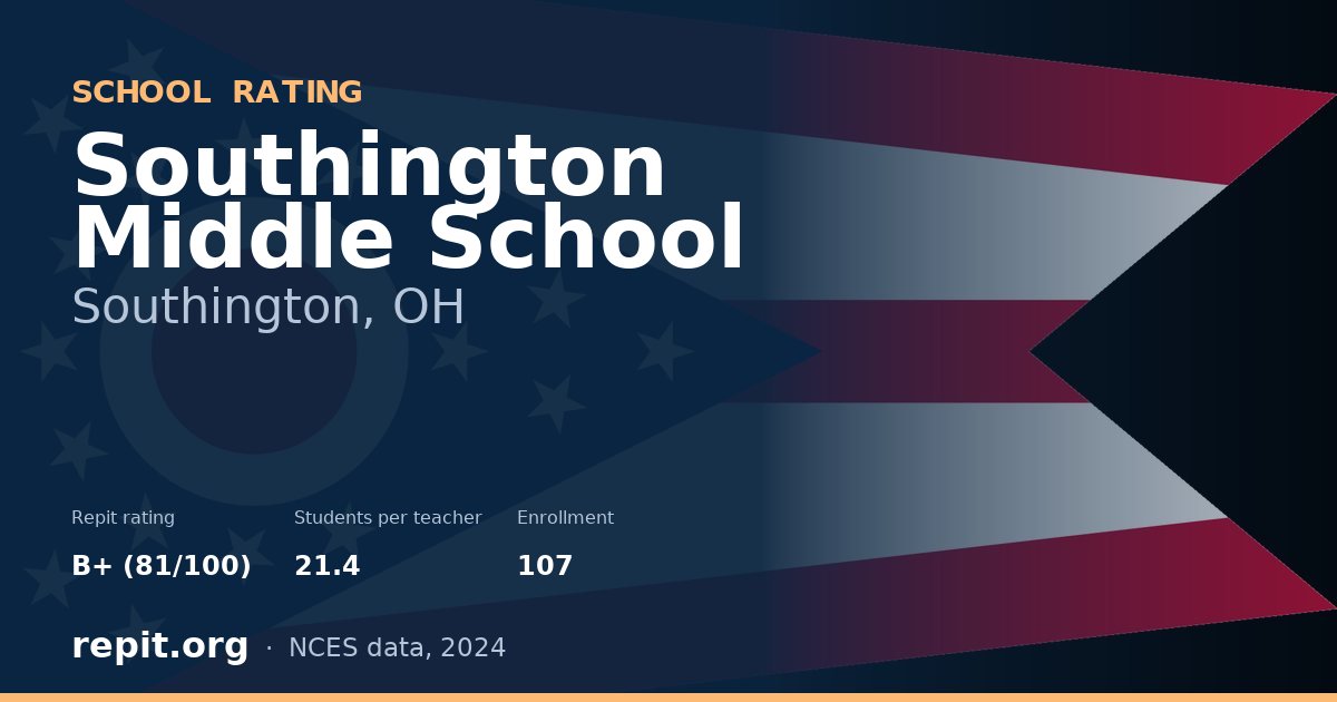 Southington Middle School, Southington, OH — Repit school rating B+ (81/100)