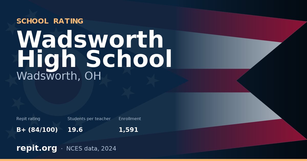 Wadsworth High School, Wadsworth, OH — Repit school rating B+ (84/100)