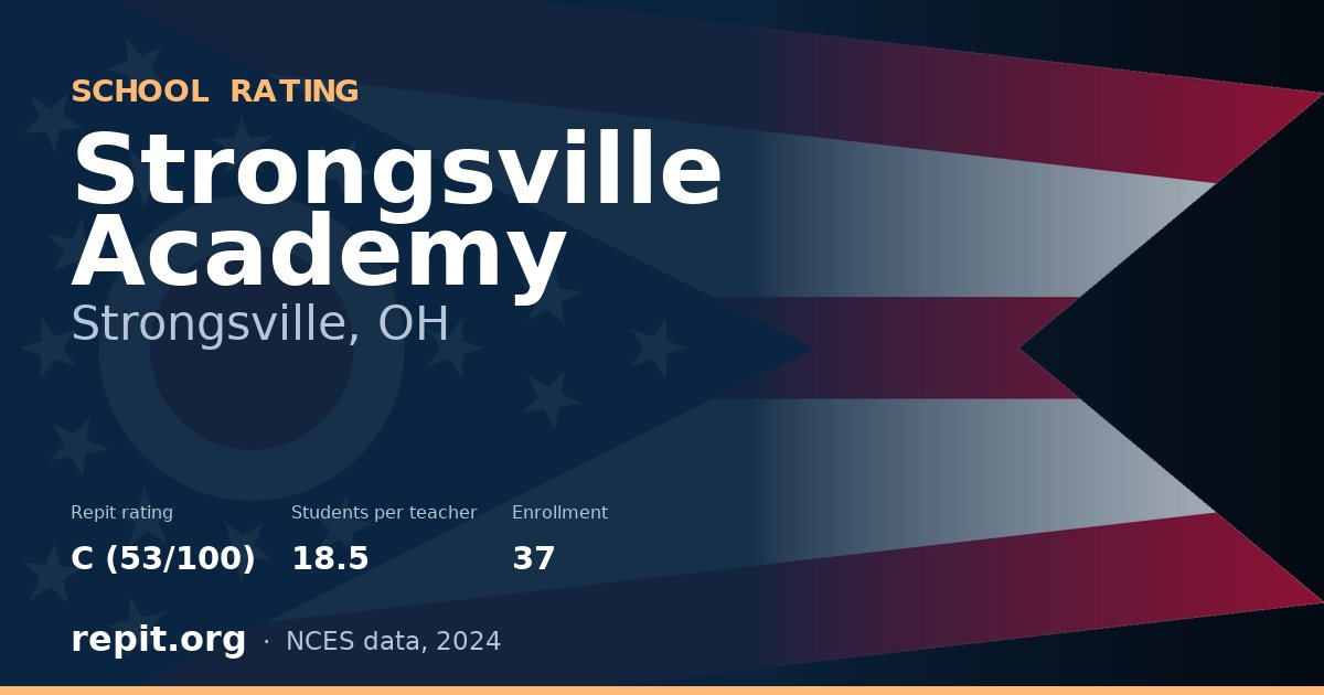 Strongsville Academy, Strongsville, OH — Repit school rating C (53/100)
