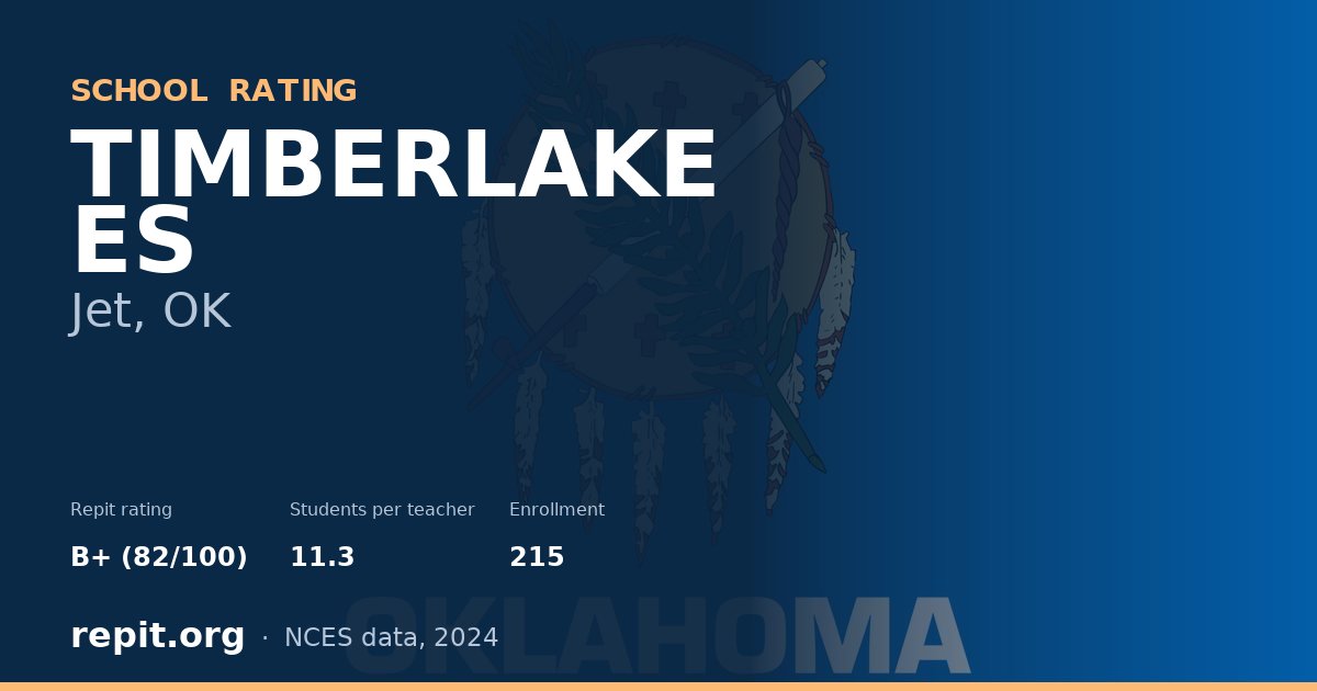 TIMBERLAKE ES, Jet, OK — Repit school rating B+ (82/100)