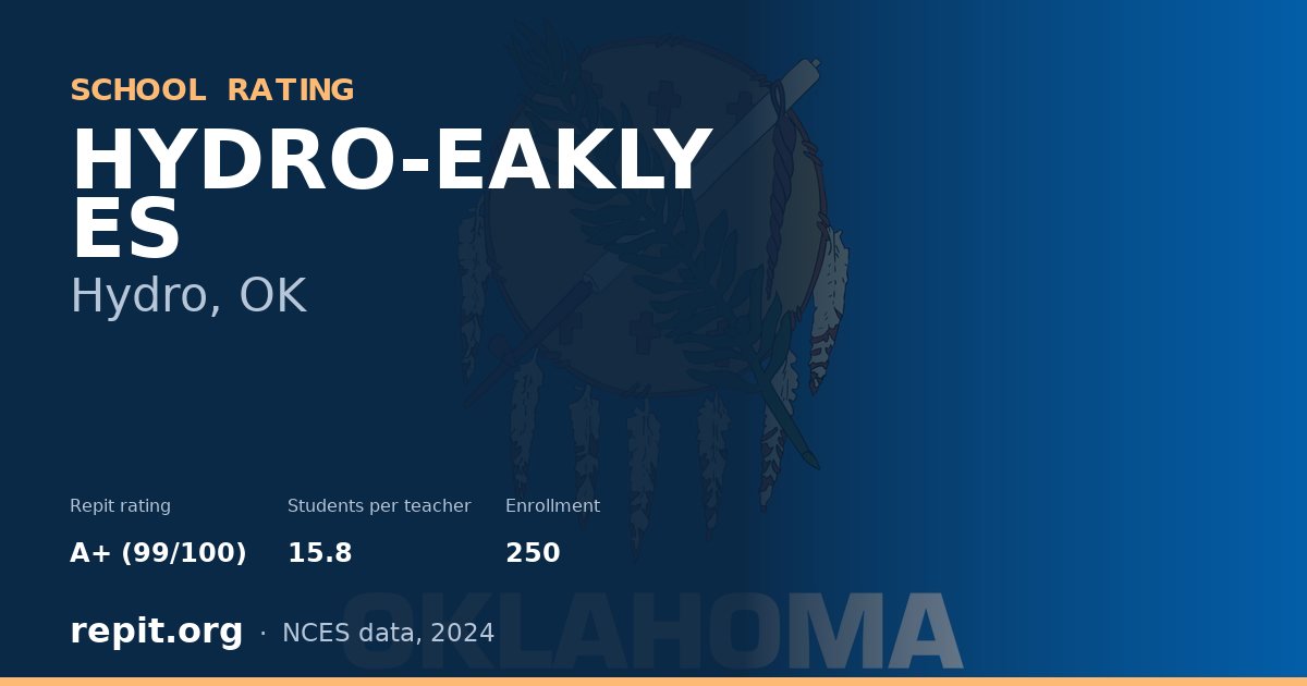 HYDRO-EAKLY ES, Hydro, OK — Repit school rating A+ (99/100)
