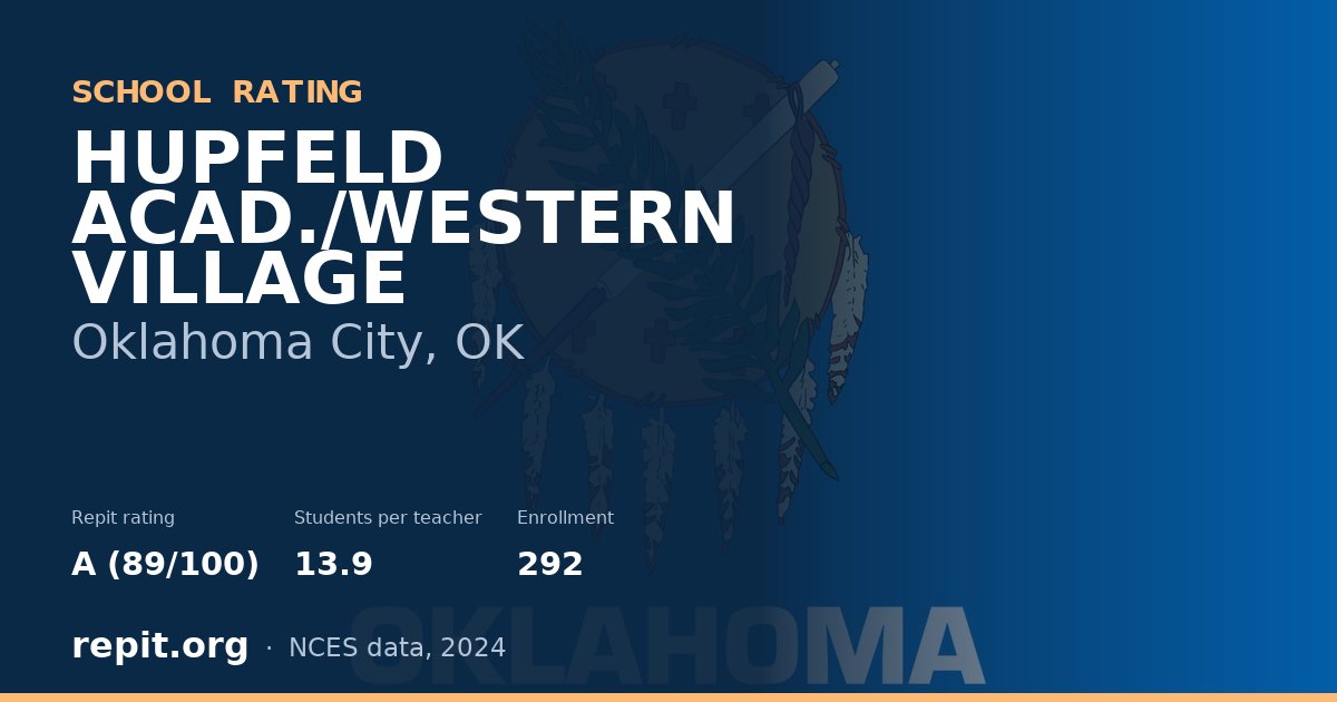 HUPFELD ACAD./WESTERN VILLAGE, Oklahoma City, OK — Repit school rating A (89/100)