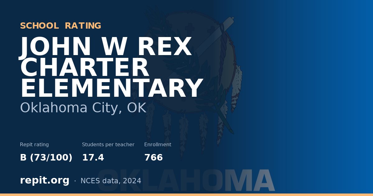 JOHN W REX CHARTER ELEMENTARY, Oklahoma City, OK — Repit school rating B (73/100)