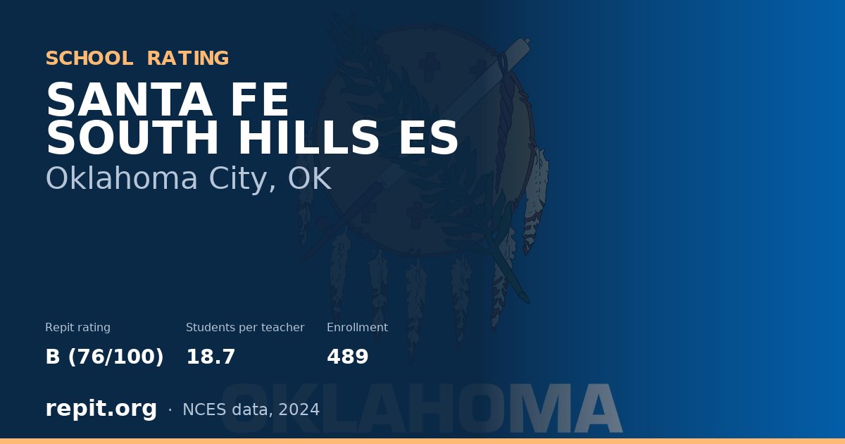 SANTA FE SOUTH HILLS ES, Oklahoma City, OK — Repit school rating B (76/100)