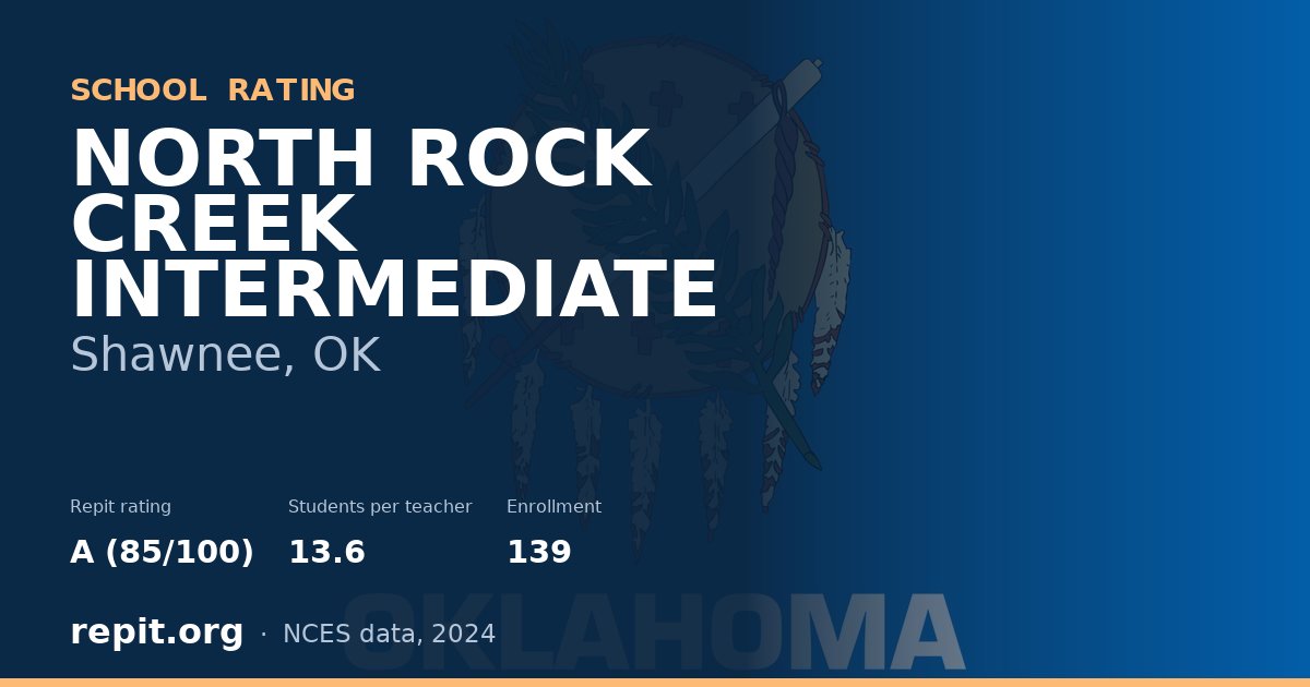 NORTH ROCK CREEK INTERMEDIATE, Shawnee, OK — Repit school rating A (85/100)