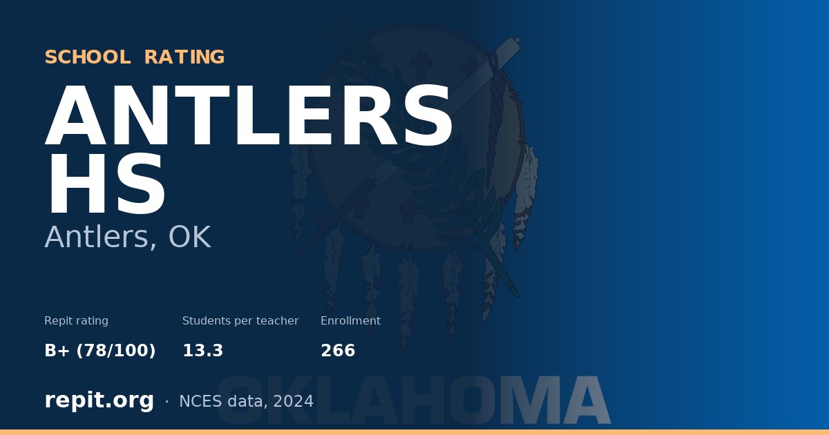 ANTLERS HS, Antlers, OK — Repit school rating B+ (78/100)