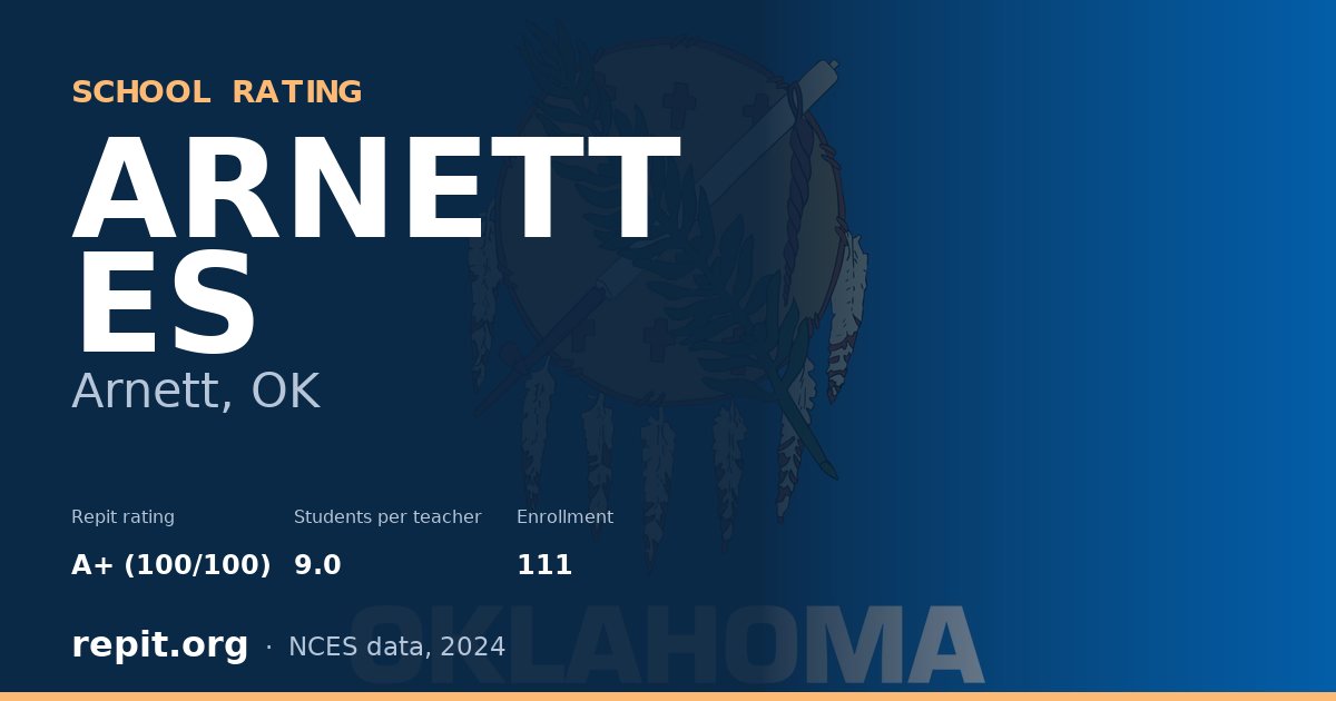 ARNETT ES, Arnett, OK — Repit school rating A+ (100/100)