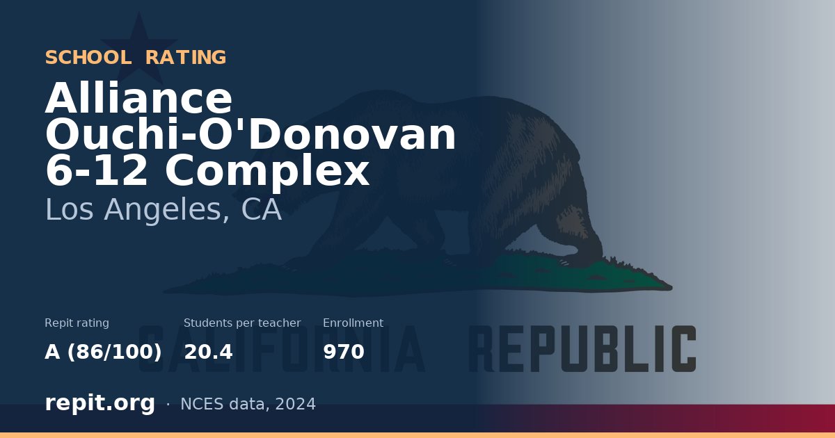 Alliance Ouchi-O'Donovan 6-12 Complex, Los Angeles, CA — Repit school rating A (86/100)