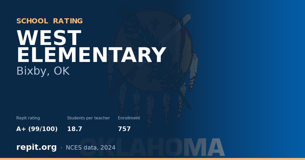 WEST ELEMENTARY, Bixby, OK — Repit school rating A+ (99/100)