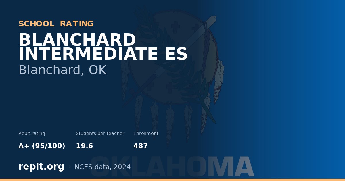 BLANCHARD INTERMEDIATE ES, Blanchard, OK — Repit school rating A+ (95/100)