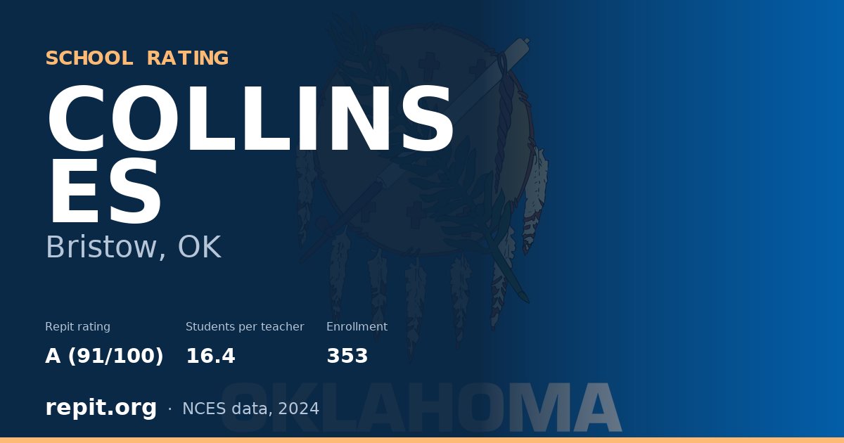 COLLINS ES, Bristow, OK — Repit school rating A (91/100)