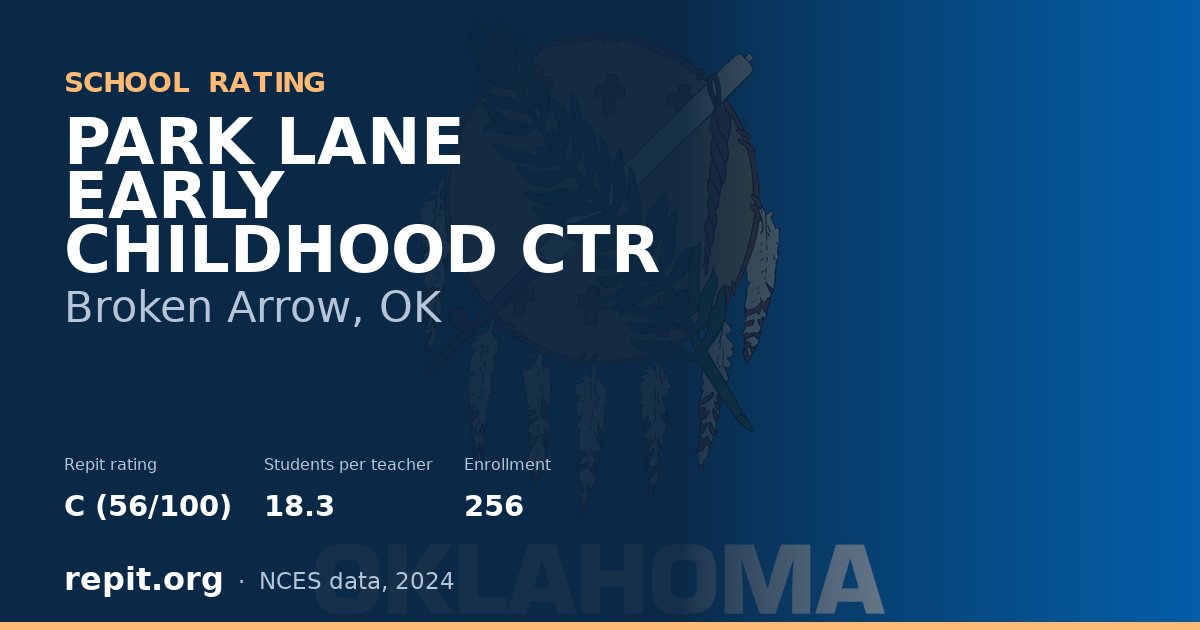 PARK LANE EARLY CHILDHOOD CTR, Broken Arrow, OK — Repit school rating C (56/100)