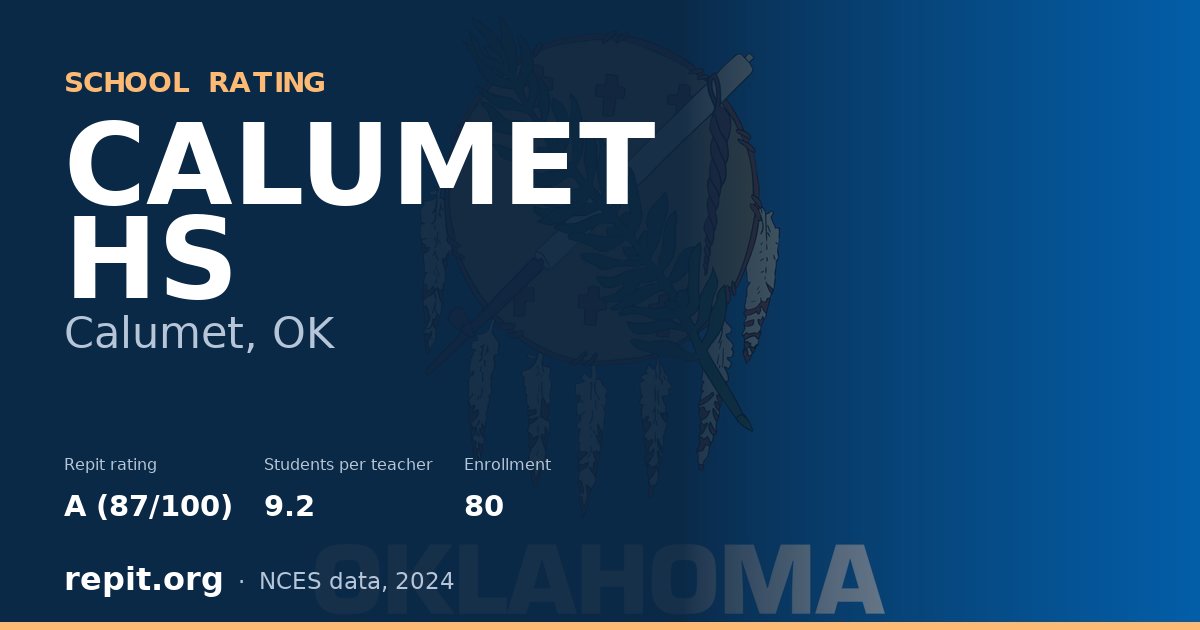 CALUMET HS, Calumet, OK — Repit school rating A (87/100)