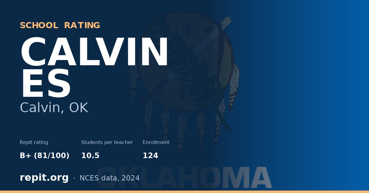 CALVIN ES, Calvin, OK — Repit school rating B+ (81/100)
