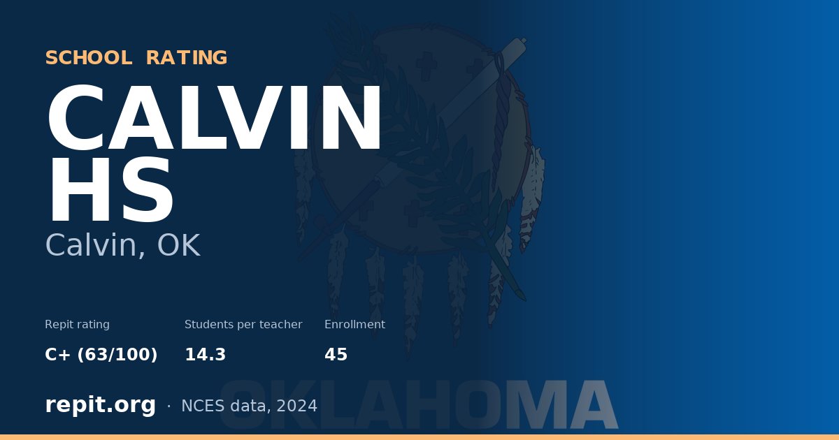 CALVIN HS, Calvin, OK — Repit school rating C+ (63/100)
