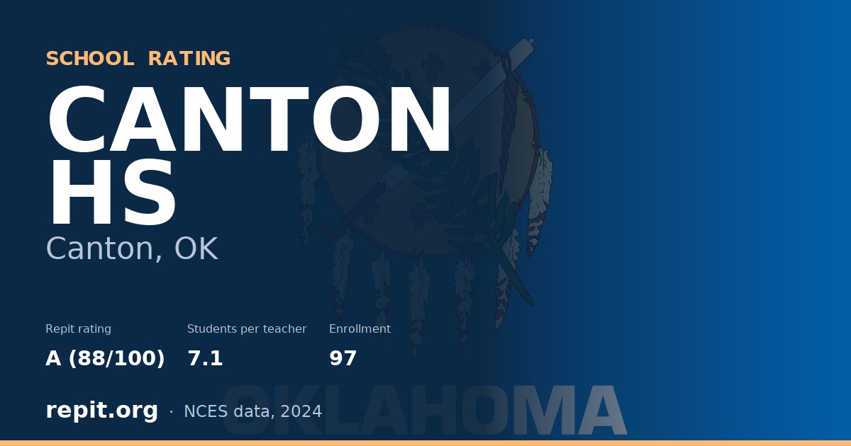 CANTON HS, Canton, OK — Repit school rating A (88/100)