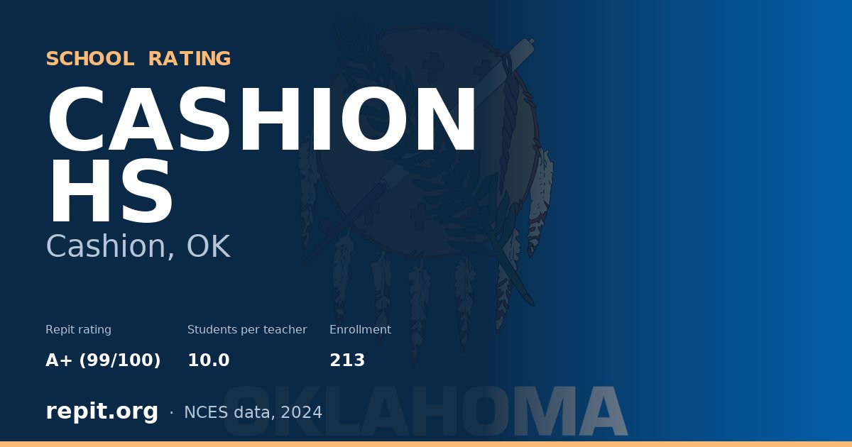 CASHION HS, Cashion, OK — Repit school rating A+ (99/100)