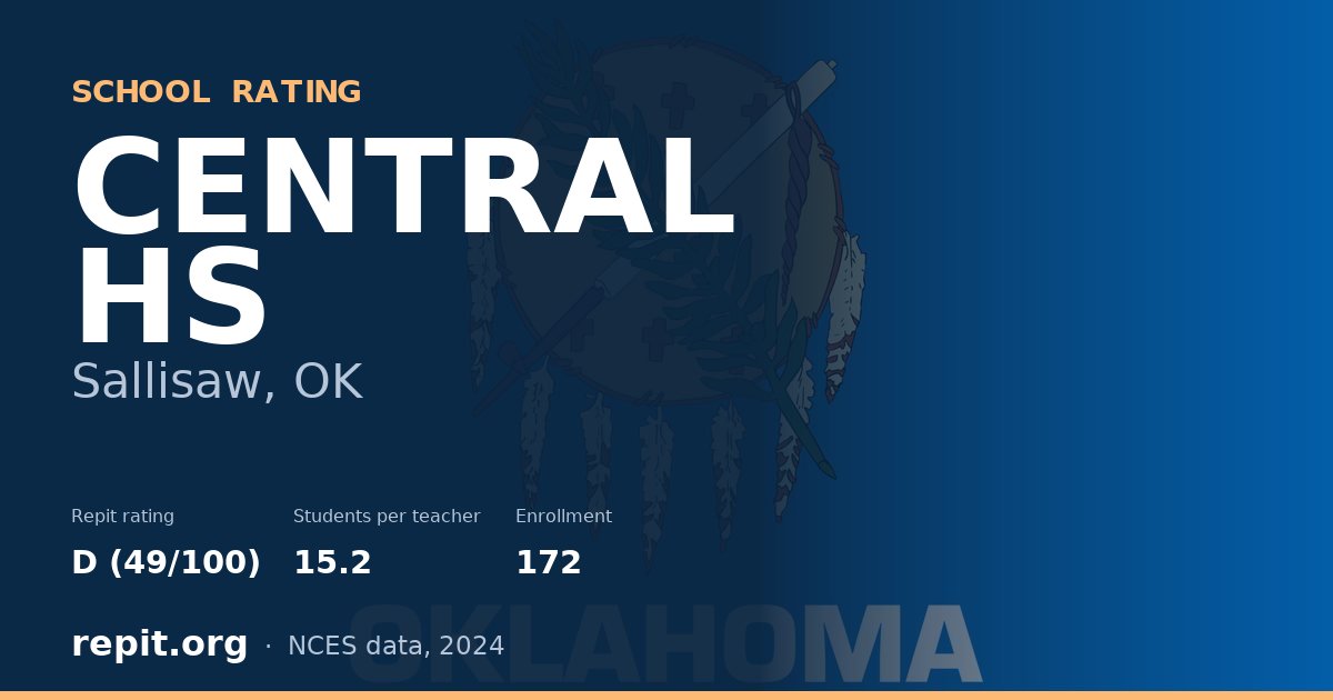 CENTRAL HS, Sallisaw, OK — Repit school rating D (49/100)