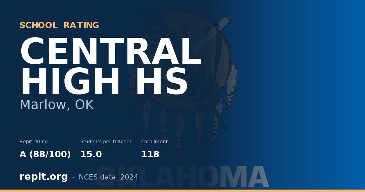 CENTRAL HIGH HS, Marlow, OK — Repit school rating A (88/100)
