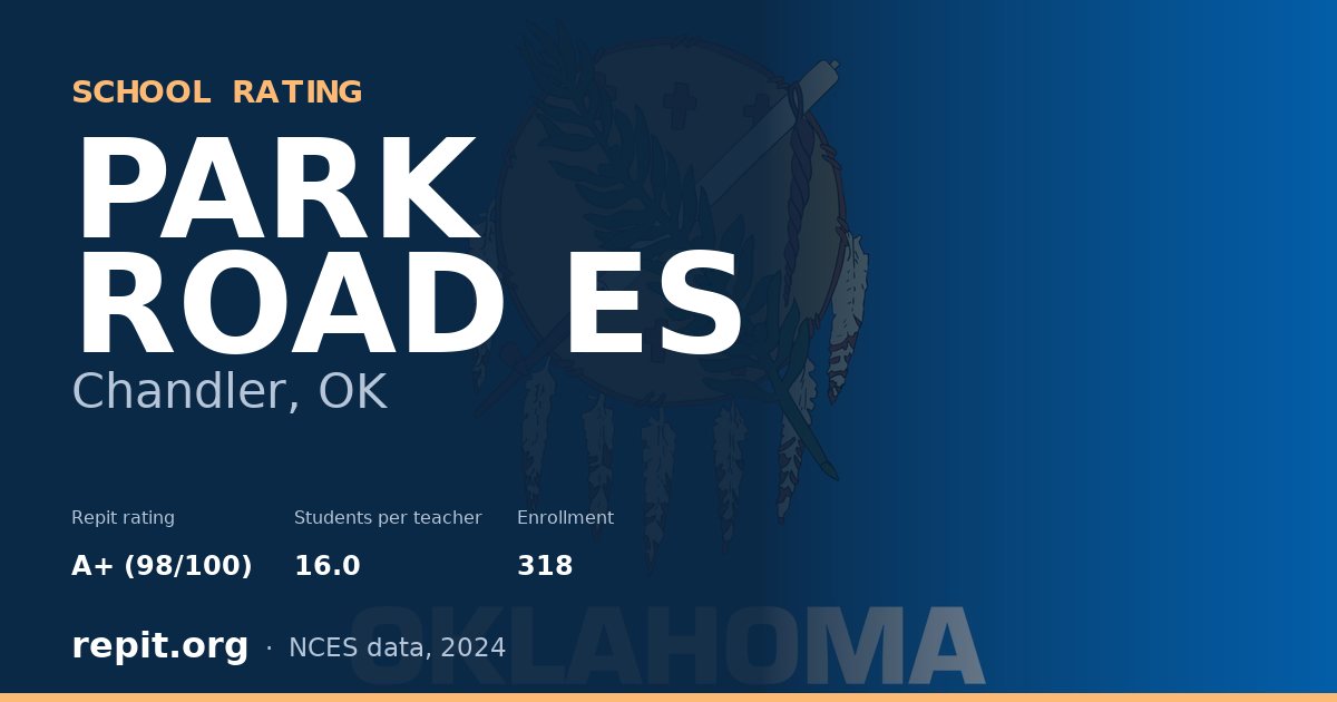 PARK ROAD ES, Chandler, OK — Repit school rating A+ (98/100)