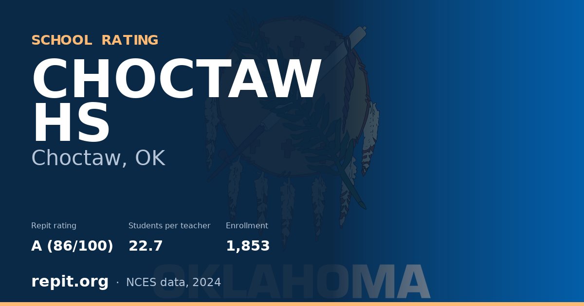 CHOCTAW HS, Choctaw, OK — Repit school rating A (86/100)