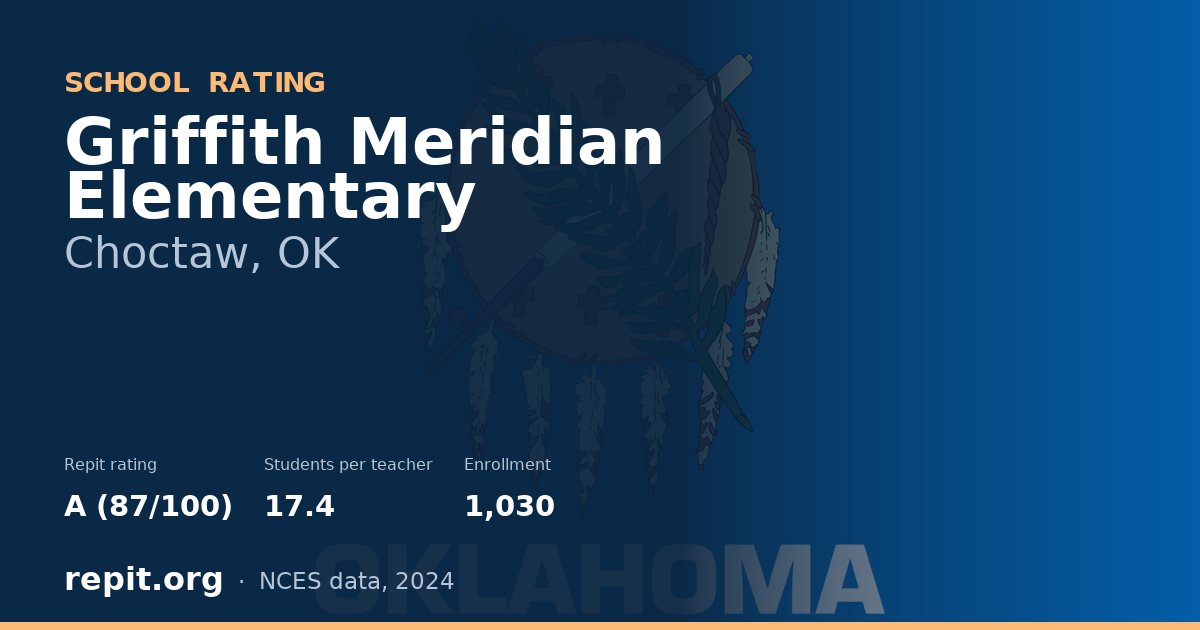 Griffith Meridian Elementary, Choctaw, OK — Repit school rating A (87/100)