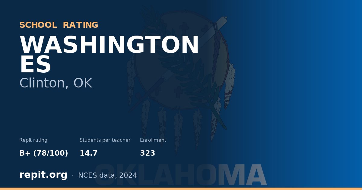 WASHINGTON ES, Clinton, OK — Repit school rating B+ (78/100)