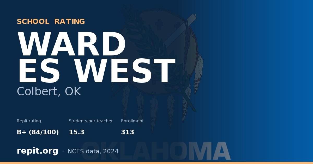 WARD ES WEST, Colbert, OK — Repit school rating B+ (84/100)