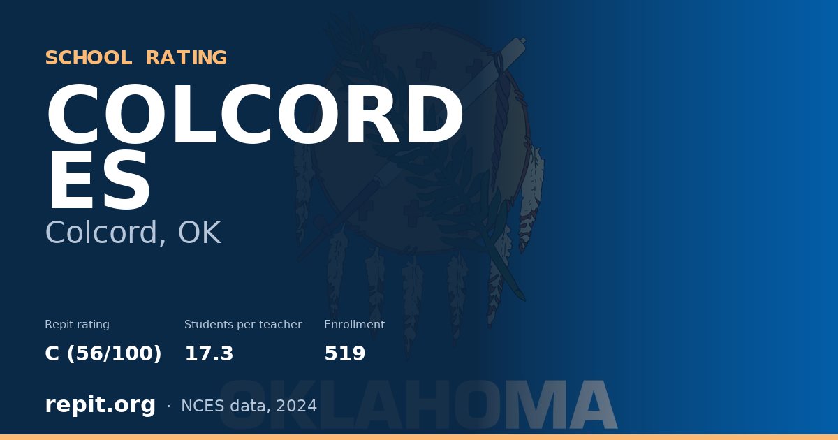 COLCORD ES, Colcord, OK — Repit school rating C (56/100)