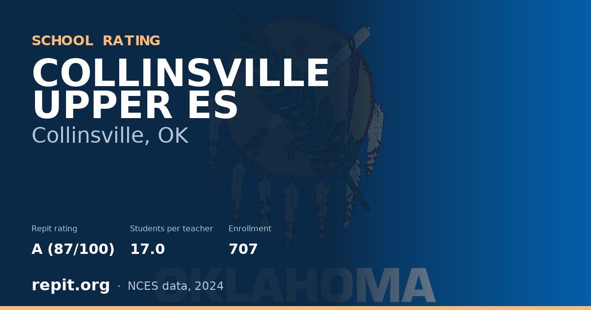 COLLINSVILLE UPPER ES, Collinsville, OK — Repit school rating A (87/100)