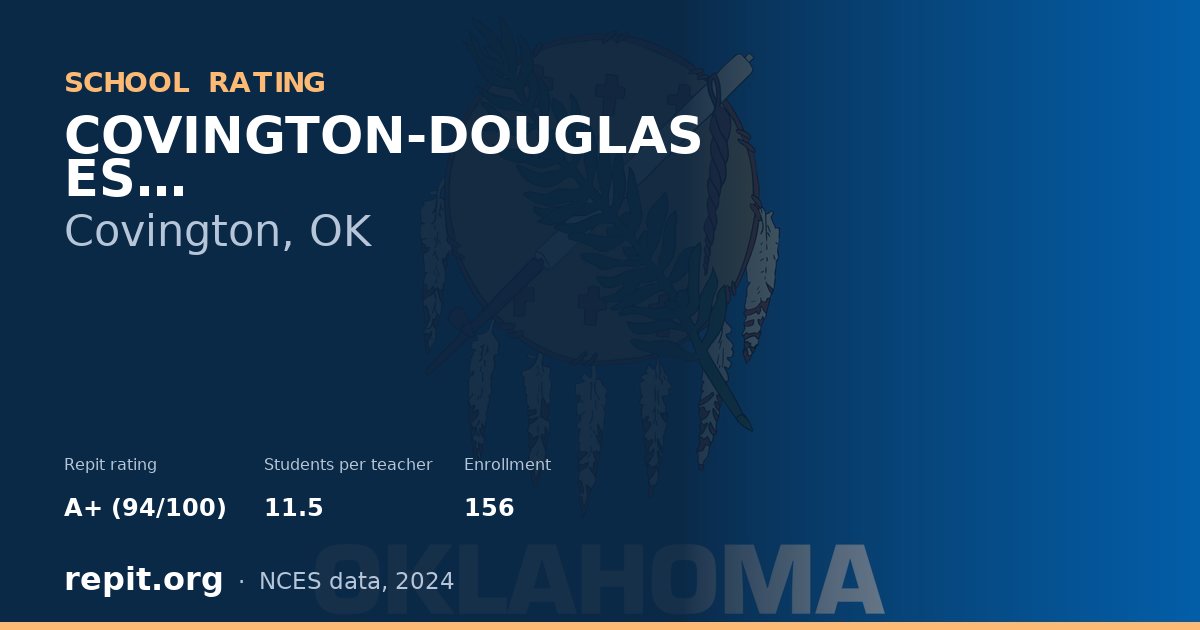 COVINGTON-DOUGLAS ES, Covington, OK — Repit school rating A+ (94/100)