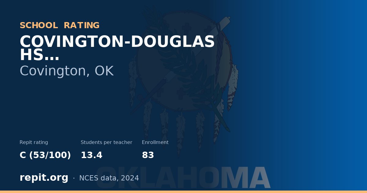 COVINGTON-DOUGLAS HS, Covington, OK — Repit school rating C (53/100)